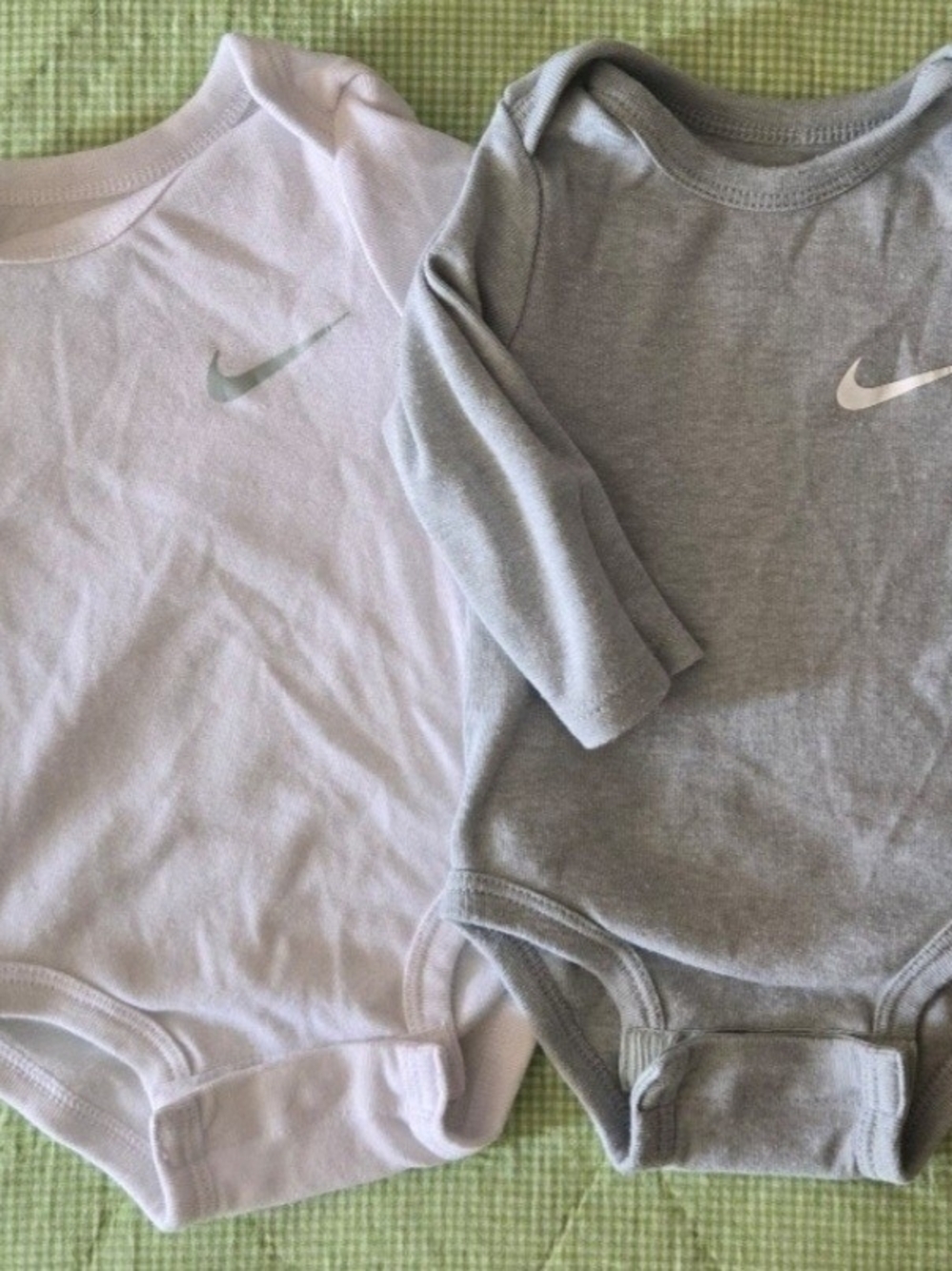 Nike Long-Sleeve Baby Bodysuits - White & Gray
